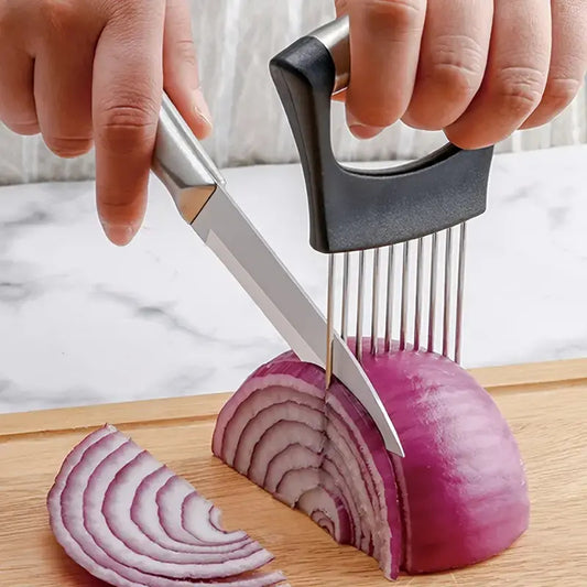 Stainless Steel Onion Needle Slicer Pine Needle Meat Tenderer Vegetable Cutting Kitchen Gadget Onion Insert Slicing Holder by PDG ibma