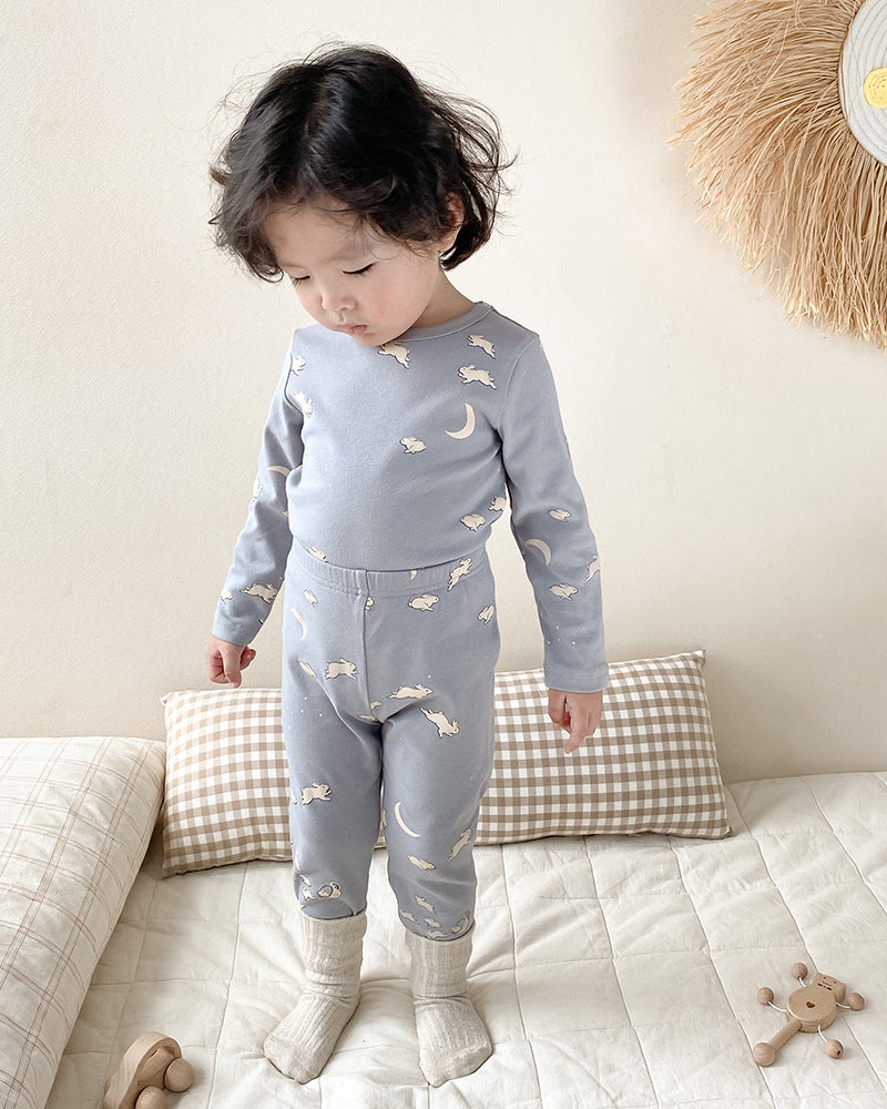 Children's Pajamas, Baby Autumn Clothes and Long Trousers, Kidsren's Home Clothes, Category a Pure Cotton Pajamas for Boys and Girls, Boys' Home Clothes