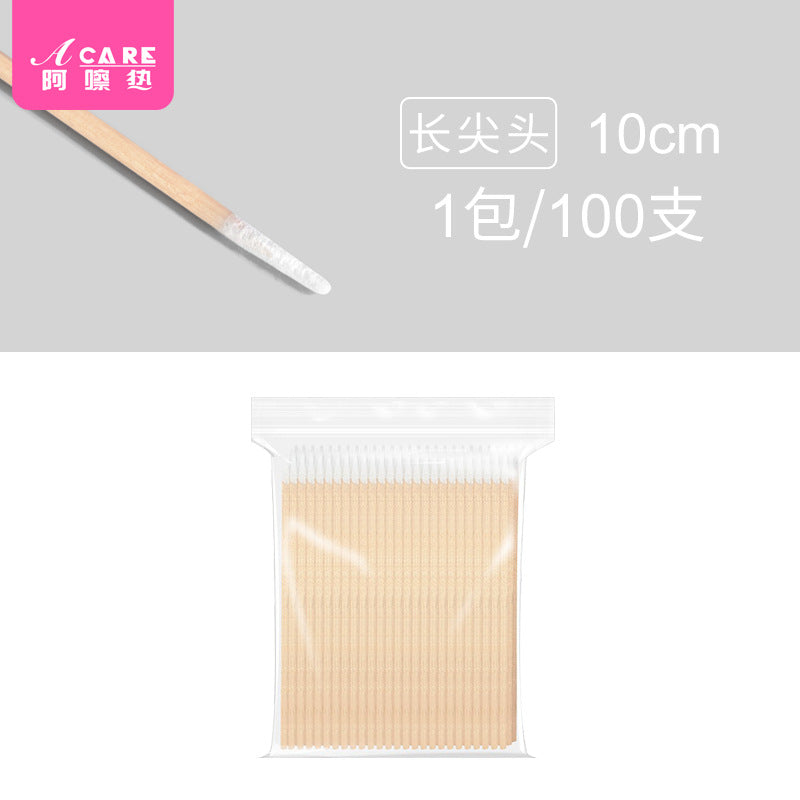 Free Shipping/Cotton Swabs/Tattoo Embroidery A1P20 - Pointed Single/Double-Ended Cotton Sticks for Makeup Removal, Wooden Sticks for Teeth