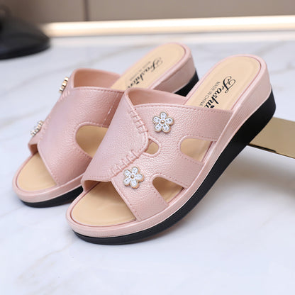 Newly Launched Women's High-Heeled Trendy Slippers, Non-Slip, Wear-Resistant, Casual, Versatile, Comfortable, Soft High-Heeled Slippers for Women