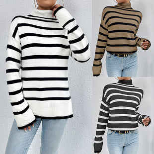 Cross-Border European and American Clothing Pure Color V Neck Long Sweater Dress Autumn and Winter Fashion Elegant Cable Bottoming Knitted Dress