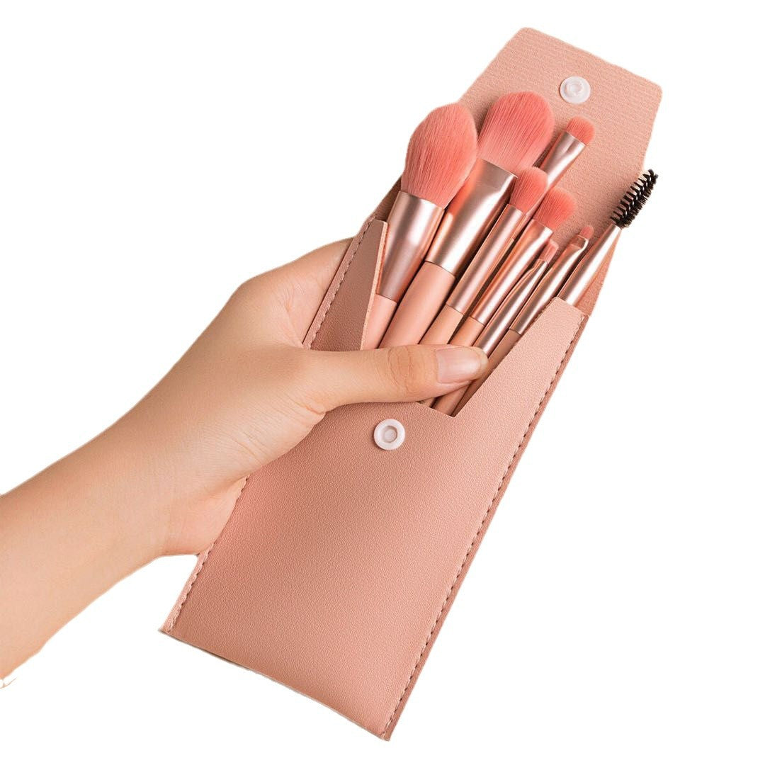 Morandi 8-Piece Beginner Makeup Brush Set Beauty Tools Portable Brushes for Beginners Eyeshadow Brush Loose Powder Setting Brush