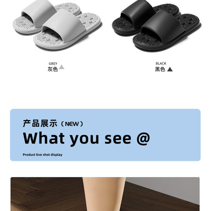 New Summer Home Bathroom Hollow Anti-Slip Men's Slippers That Feel Like Stepping on Shit, Convenient and Breathable Soft-Soled Women's Slippers for Outdoor Wear