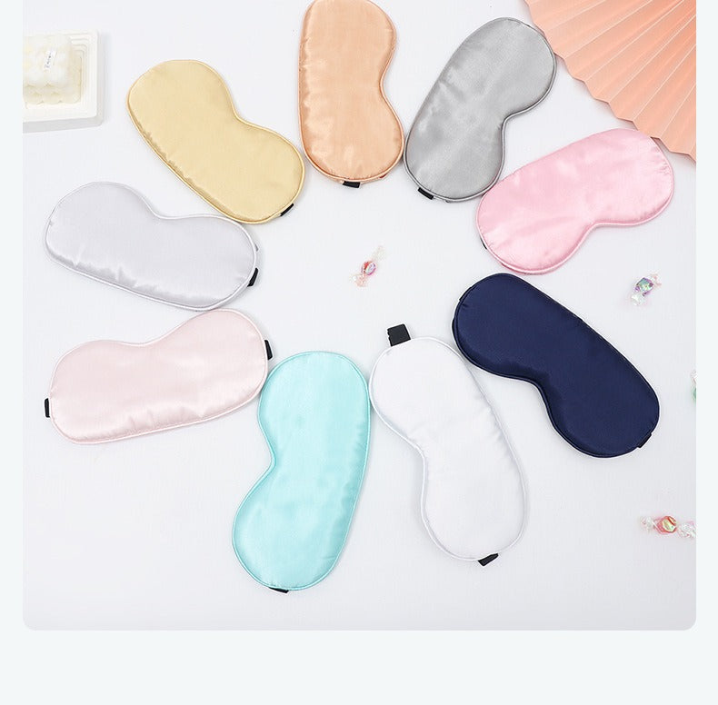 Cross-Border Wholesale Imitation Silk Eye Mask, Light-Blocking, Non-Pressing on the Eyes, Travel and Sleeping Eye Mask, Breathable Sleep Eye Mask, Adjustable