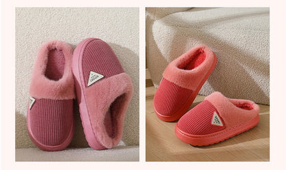 Slippers for Women Winter 2025 New Warm Indoor Home Non-Slip Thick-Soled Cotton Slippers Men's Wool Slippers Autumn and Winter