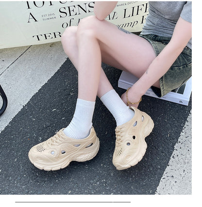 New Style Eva Thickened 5cm Height-Increasing Soft Sole Comfortable Versatile Dad Shoes Outdoor Closed-Toe Sandals for Couples