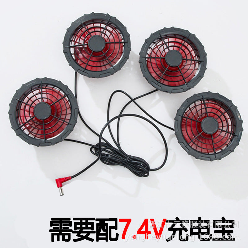 Cross-Border Summer Cooling Air-Conditioning Clothing with Fan Refrigeration Workwear Outdoor Heatstroke Prevention Fan Clothing Men's Labor Protection Clothing Work Clothes