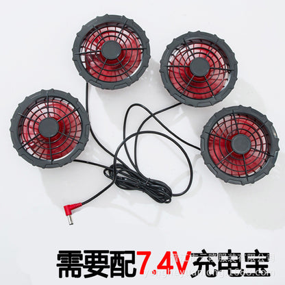 Cross-Border Summer Cooling Air-Conditioning Clothing with Fan Refrigeration Workwear Outdoor Heatstroke Prevention Fan Clothing Men's Labor Protection Clothing Work Clothes
