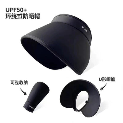 Upf50+ Large Brim Sun Hat for Women, Uv Protection, Open-Top Hat, Cycling Face-Covering Sun Hat, Breathable Ice Silk