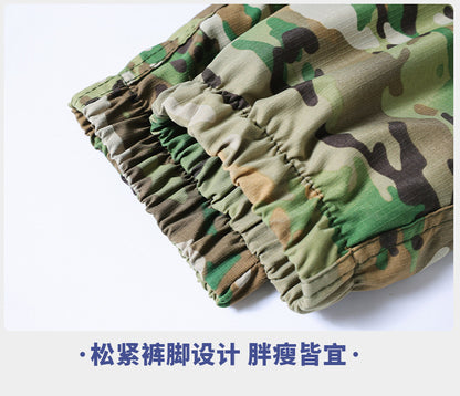 Outdoor Summer Camouflage Clothing suit Men's Wear-resistant Tear-resistant Multi-pocket Labor Protection Breathable Quick-drying Training Clothing Men's Tooling