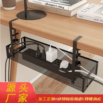 Cross-border desk under cable and wire management tray rack under counter finishing rack row storage rack socket organizer