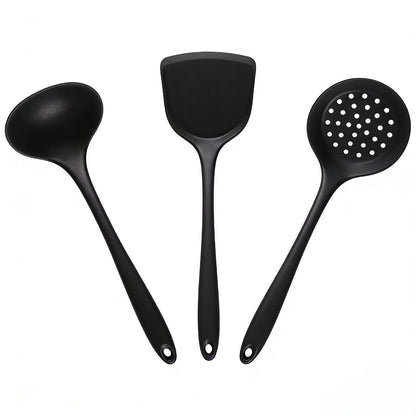 In-Stock Two-Color Silicone Kitchen Utensils, Kitchen Supplies That Won'T Damage Pots, Easy to Clean, Strainer, Soup Spoon, Spatula Set, Non-Stick Pan