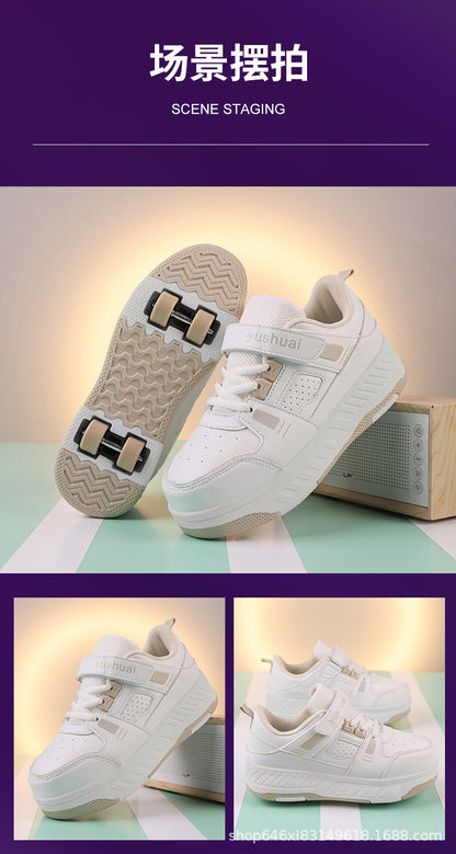 New heelloo shoes four-wheel skates adult detachable student men's and women's two-wheel flying shoes wheeled shoes generation