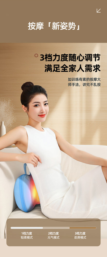 Multifunctional cervical massager neck and shoulder massage pillow home wireless portable kneading hot compress massager