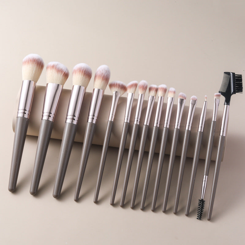Cross-Border Amazon Same-Style Makeup Brushes for Beginners, 15-Piece Champagne Color Brush Set, Highlighter Brush, Beauty Makeup Supplies