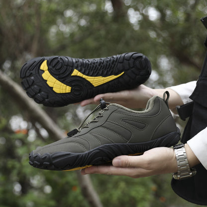 Outdoor Snow Boots, Home Cross-Border Winter New Style, Non-Slip Short Style, Fleece-Lined Warm Cotton Shoes, Thick-Soled Barefoot Five-Toe Shoes
