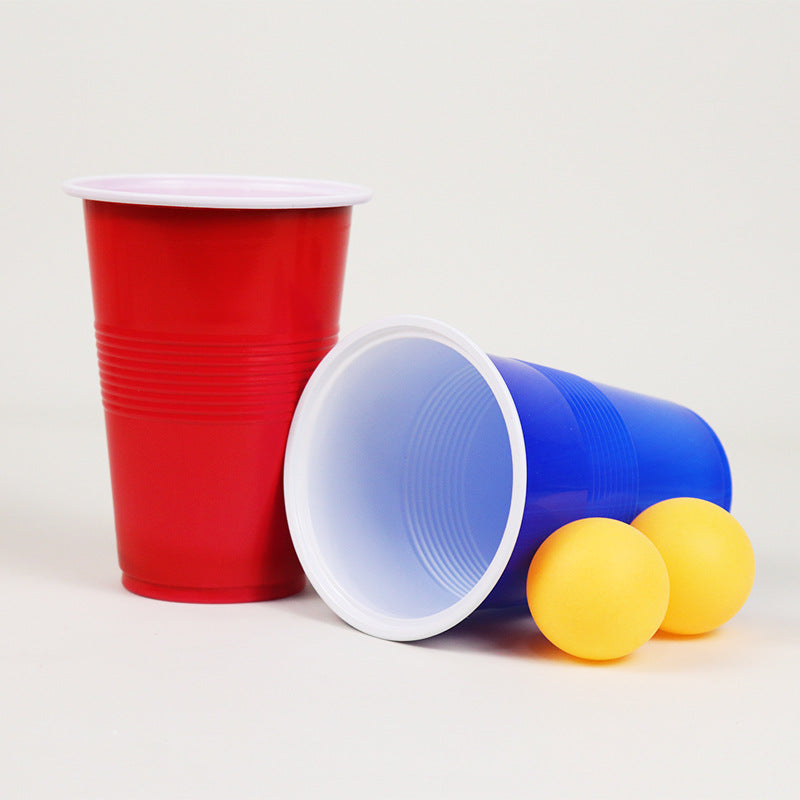 Disposable Plastic Cup Beer Table Tennis Cup Color Box suit Beer Game Cup Party Solo Cup 16oz Red Blue