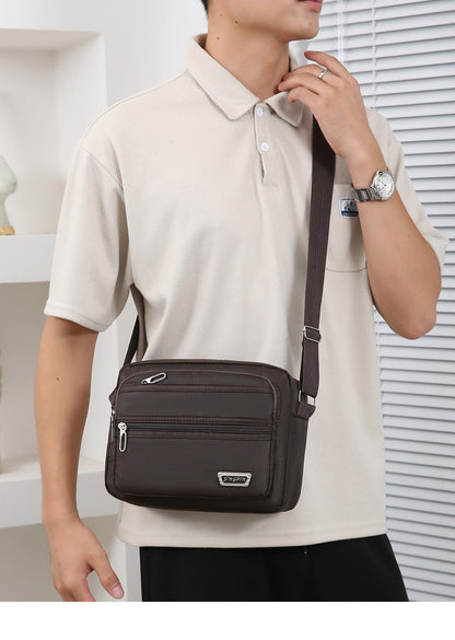 New Men's Coin Purse Casual Large Capacity Chest Bag Multi-layer Large Capacity Shoulder Bag Simple Solid Color Crossbody Bag