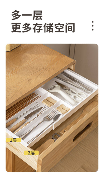 Drawer Retractable Storage Box Cosmetics Sundries Compartment Storage Box Partition Organizer Box Home Kitchen Tableware