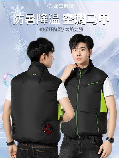 New sleeveless fan clothing air conditioning clothing summer outdoor heatstroke cooling clothes with fan Japan and South Korea cross-border wholesale