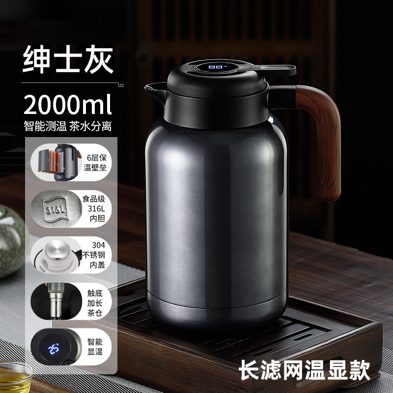 316L Stainless Steel Insulated Large Capacity Kettle for Home Use, Thermos for Tea, Dedicated for Warming Tea, Water Separation, and Stewing Tea Kettle