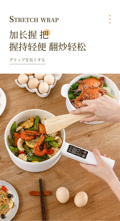 Electric Cooking Pot Intelligent Multi-Function Long Handle Single Handle Small Electric Pot Student Dormitory Electric Hot Pot Electric Cooking All-In-One Pot for Home Use