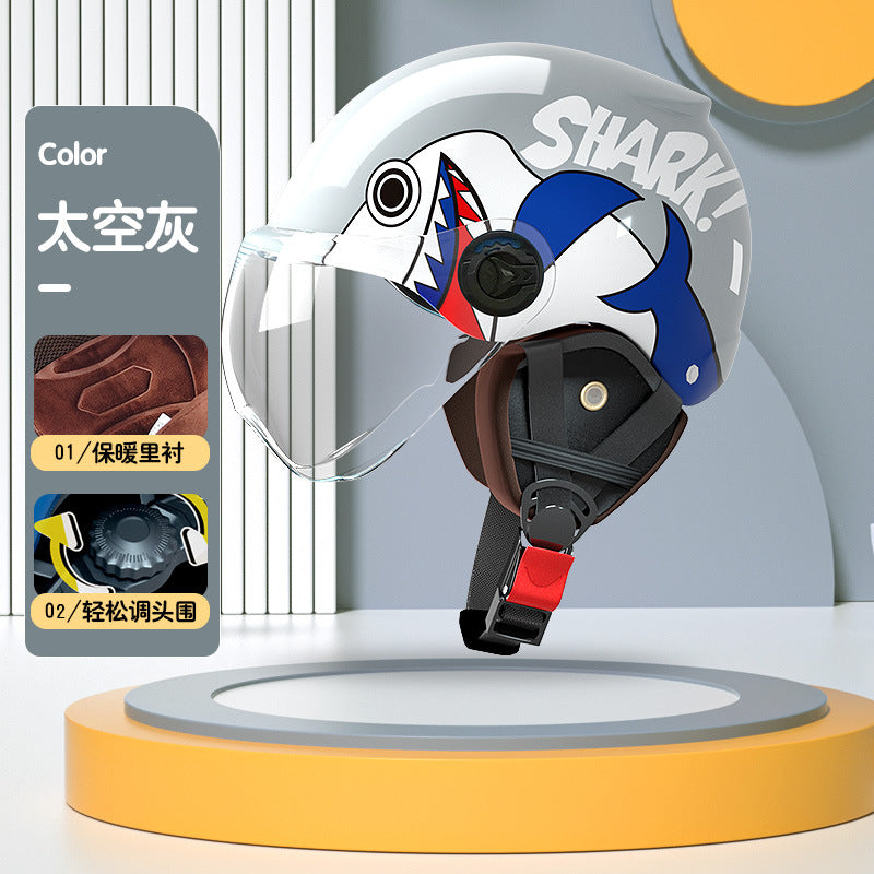 New National Standard 3c certified children's helmet boy baby girl electric car Children's helmet Four Seasons Universal half helmet