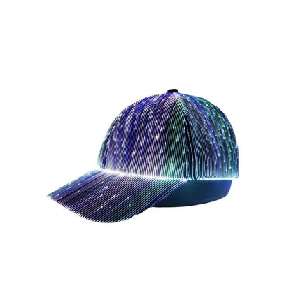 Cross-border charging LED fiber cap LED light knitted hat autumn and winter night running with light luminous hat