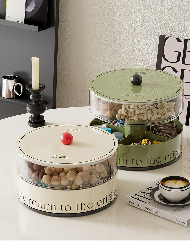 Fruit Tray Living Room Coffee Table Food Grade Melon and Peanut Snacks Dried Fruit Box Multi-layer Rotating Liftable Candy Box