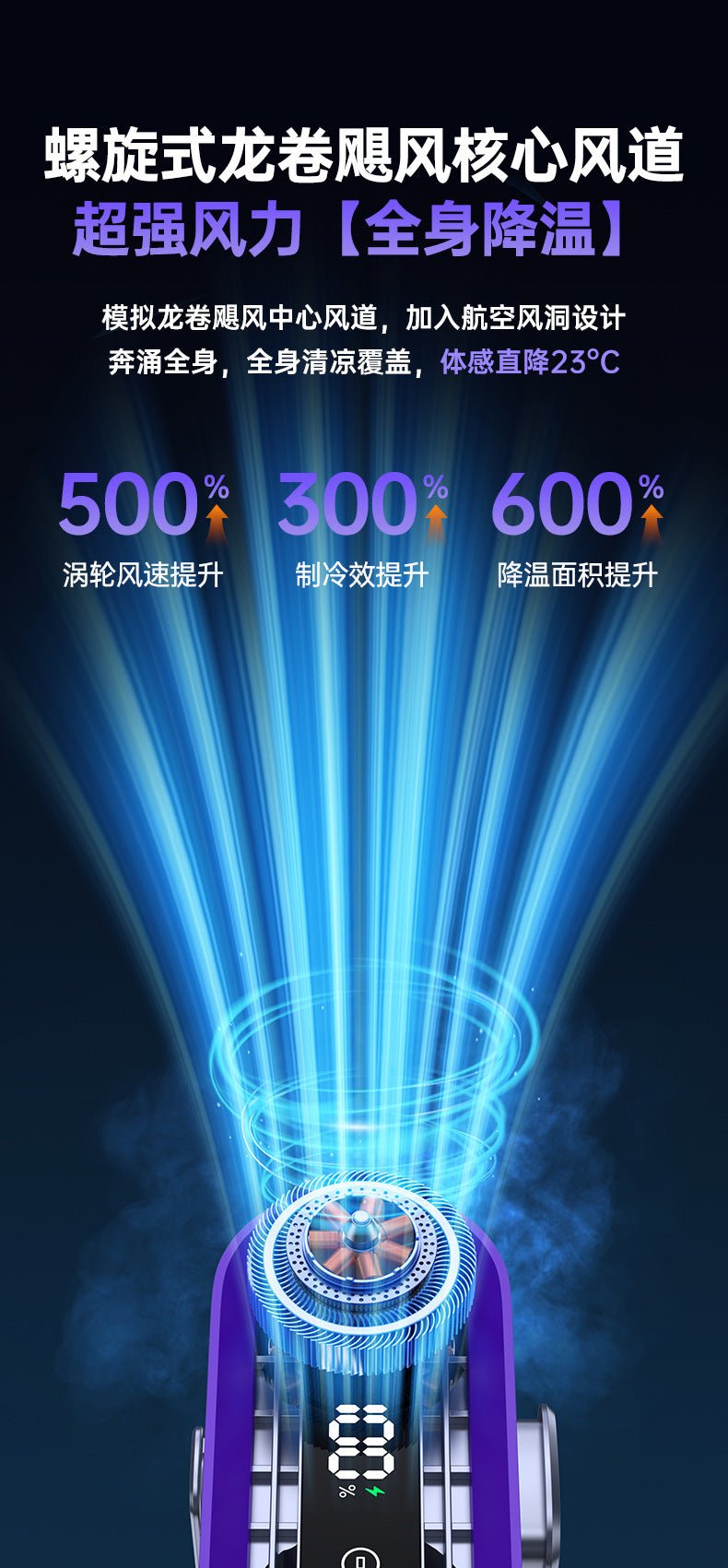 Cross-border new waist fan outdoor site lighting large capacity neck fan portable waist fan
