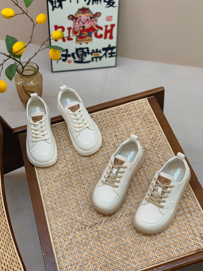 Genuine Leather Retro Sneakers for Women 2025 Spring & Fall New Niche High-Bottom Soft-Soled White Shoes Flats-Soled Sports and Casual Shoes