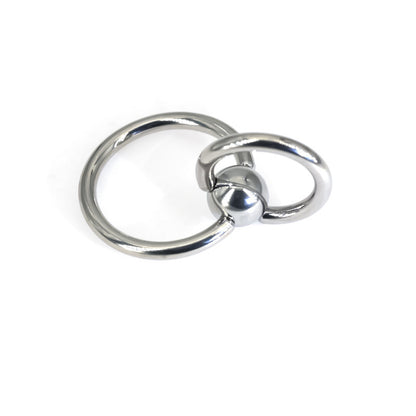 24/28mm Piercing Jewelry Shady Ring Collar Double Ring Pure Titanium Steel Male Piercing Large Inner Diameter Piercing Jewelry PA Ring