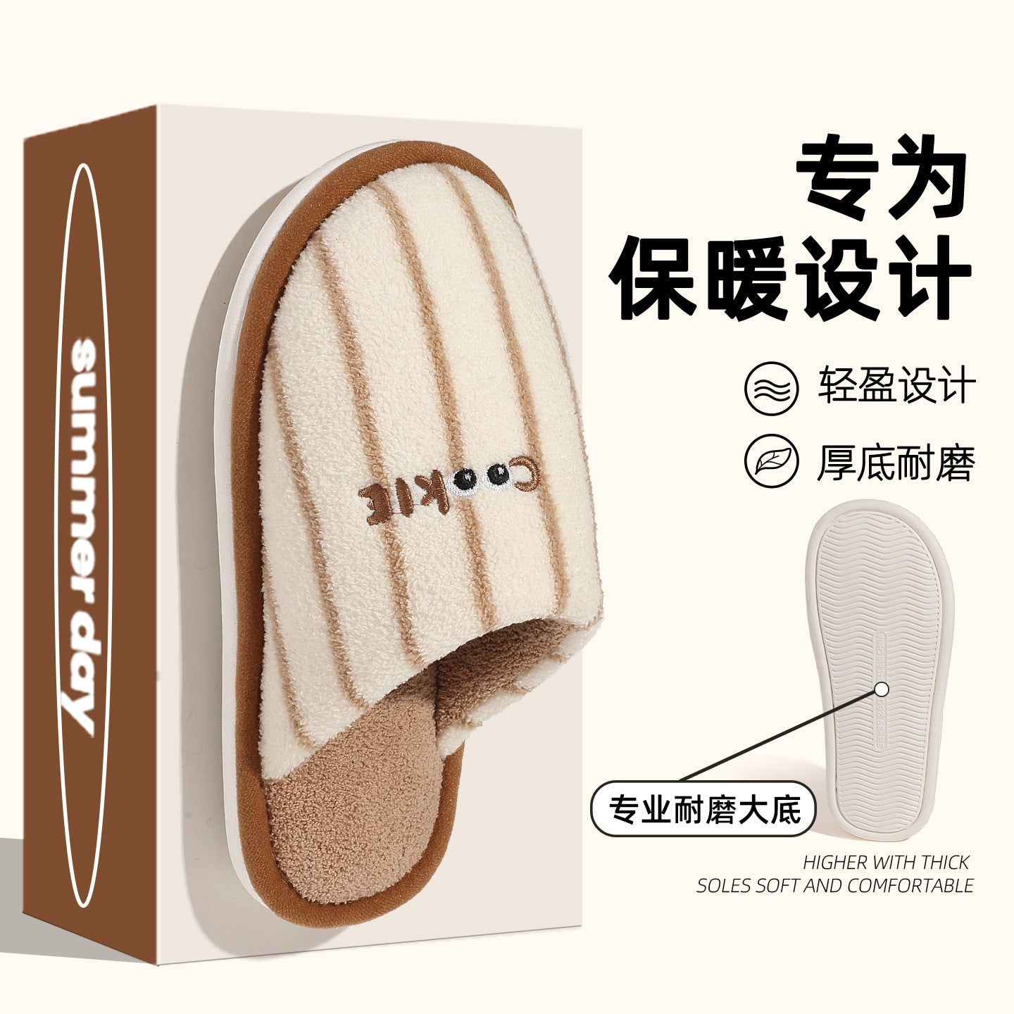 Cotton Slippers for Women Autumn and Winter 2025 New Indoor Home Silent Soft Bottom Non-Slip Floor Slippers for Men Winter