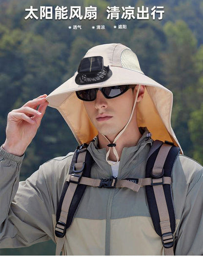 Solar Fan Hat, Summer Shawl, Neck Protection, Sun Protection Hat, Men's Outdoor Fishing and Hiking Hat, New Style Hat