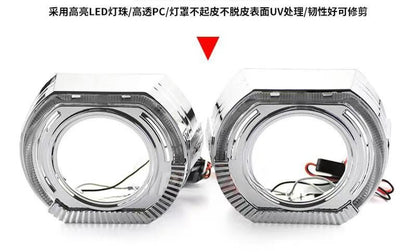 3.0 inch 2.5 inch lens decorative cover square angel eye integrated cover sports LED aperture hood