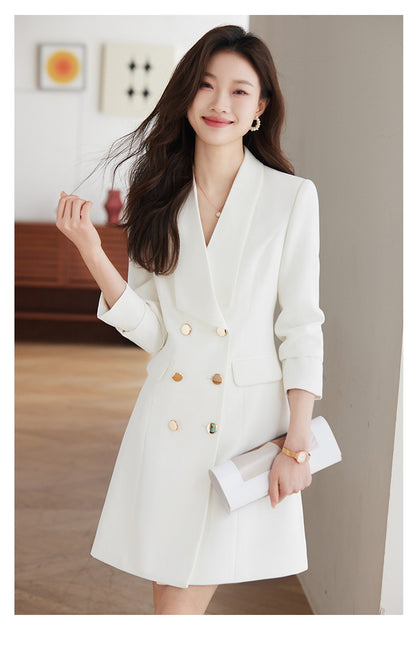 French Hepburn Style Small Black Dress High Sense High Cold Royal Sister Fried Street Small Fragrance Style Pleated Professional Suit dress Summer
