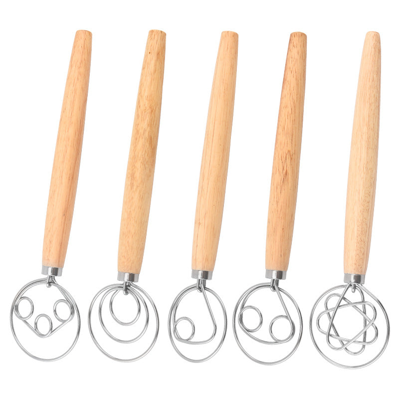 Factory supply in stock noodle stick flour mixer 430 stainless steel coil egg beater dough mixer