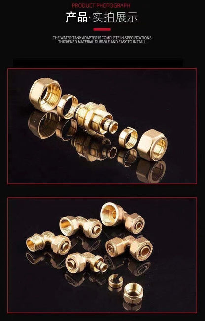 1216 Aluminum plastic pipe copper joint 4 points directly bent through tee four points copper pipe fittings solar water heater accessories