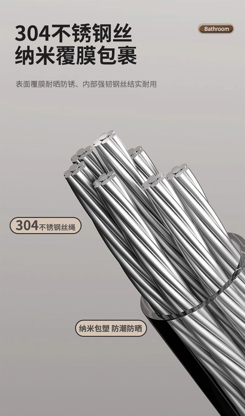 Invisible Clothesline Clothes Artifact Rope Indoor Punch-free Toilet Invisible Telescopic Balcony Rack