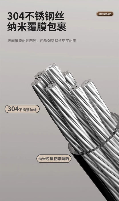 Invisible Clothesline Clothes Artifact Rope Indoor Punch-free Toilet Invisible Telescopic Balcony Rack
