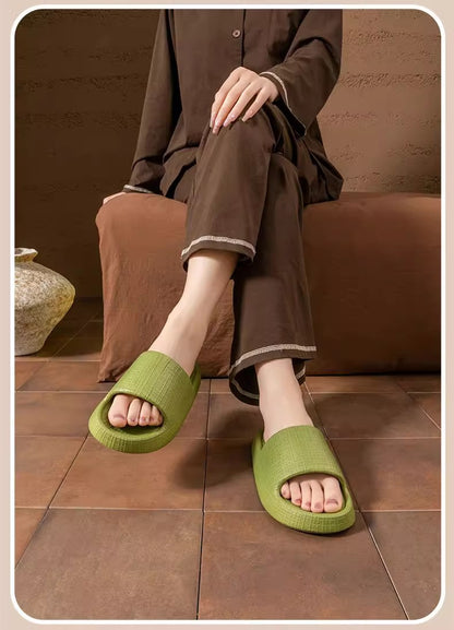 Thick-Soled Sandals for Women 2025 New Summer Home Indoor Bathing Non-Slip Simple Shit-Stepping Couple Slippers for Men