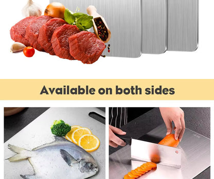 Manufacturer Wholesale Cross-Border 201 Stainless Steel Cutting Board, Thickened Anti-Mold Antibacterial Double-Sided Chopping Board, Kitchen Cutting Board