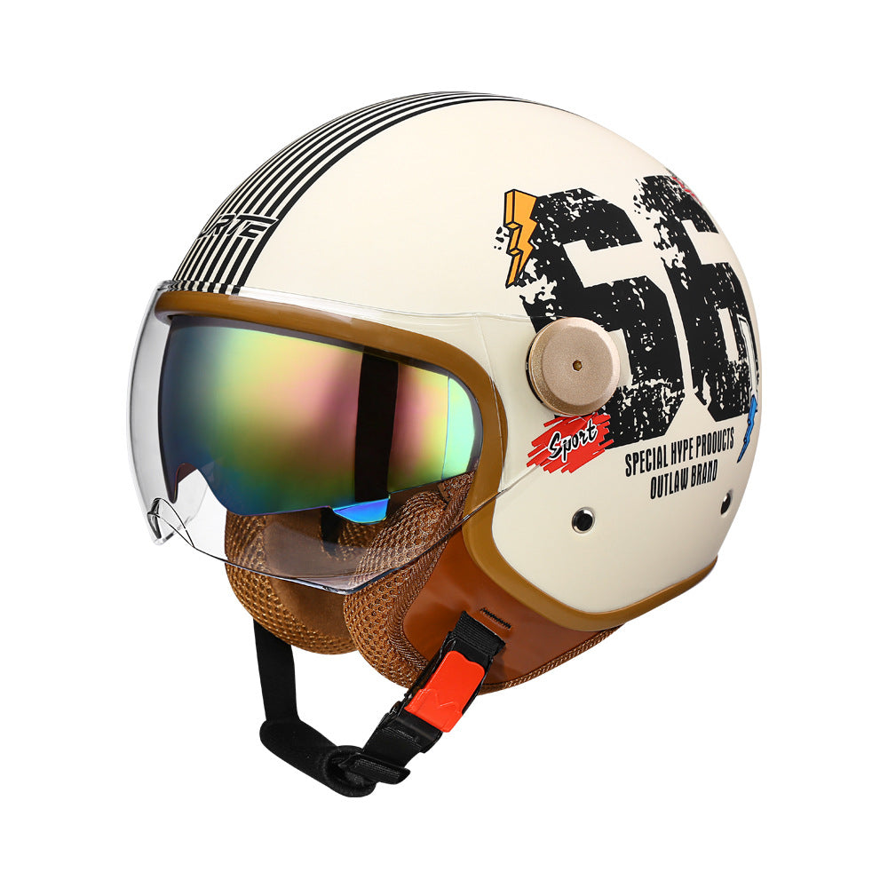 3c certified motorcycle helmet electric car helmet Harley universal battery car Four Seasons universal personality half helmet