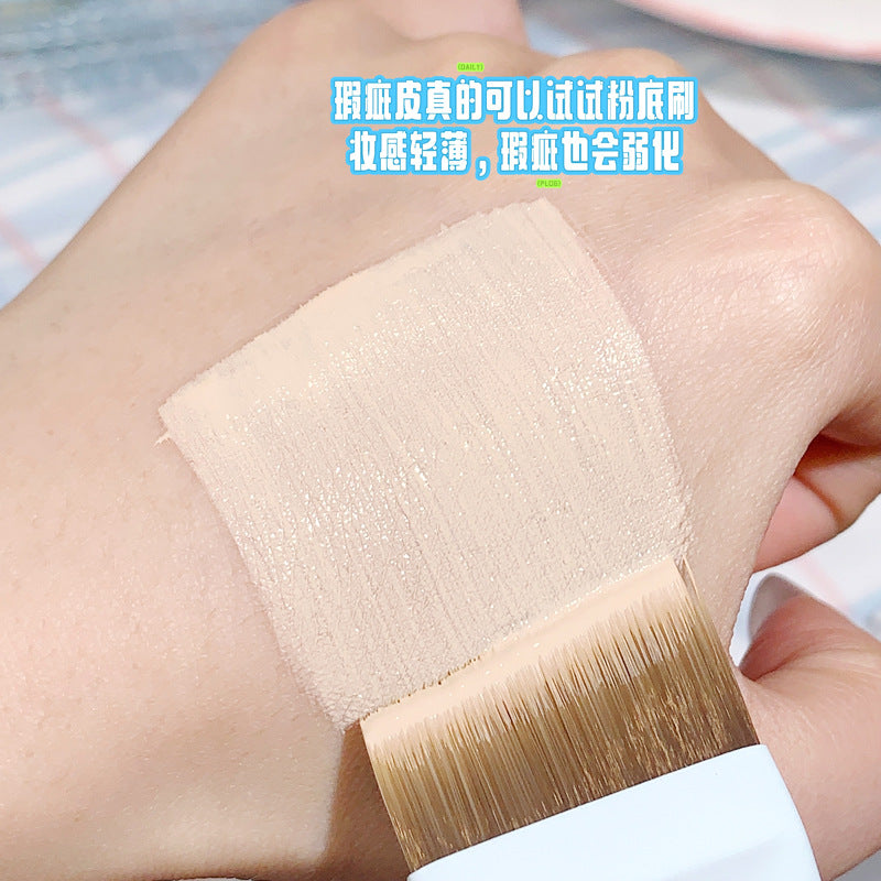 Xixi Flat Foundation Brush Ultra-Thin Flat Head Angled Makeup Brush That Doesn'T Absorb Product Concealer Makeup Brush Beauty Tool for Setting Makeup