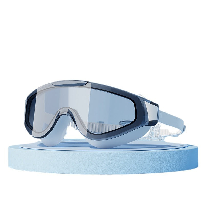 Factory wholesale large frame adult gradient plating swimming goggles waterproof anti-fog HD large field of view swimming goggles unisex