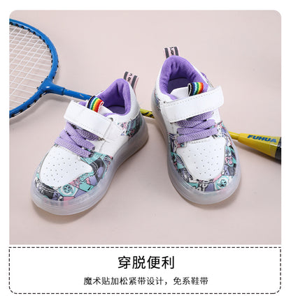 2022 New Spring and Autumn Breathable Fashion Sneakers Children's Luminous Shoes Princess Wings Led Light Children's Shoes