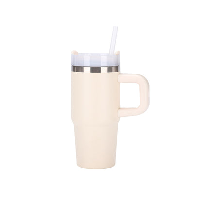 14oz Large-Capacity Handle Car Cup 304 Stainless Steel Thermal Insulation Ice Cup Outdoor High-Looking Straw Cup