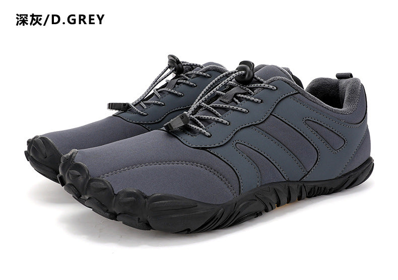 Outdoor Snow Boots, Home Cross-Border Winter New Style, Non-Slip Short Style, Fleece-Lined Warm Cotton Shoes, Thick-Soled Barefoot Five-Toe Shoes