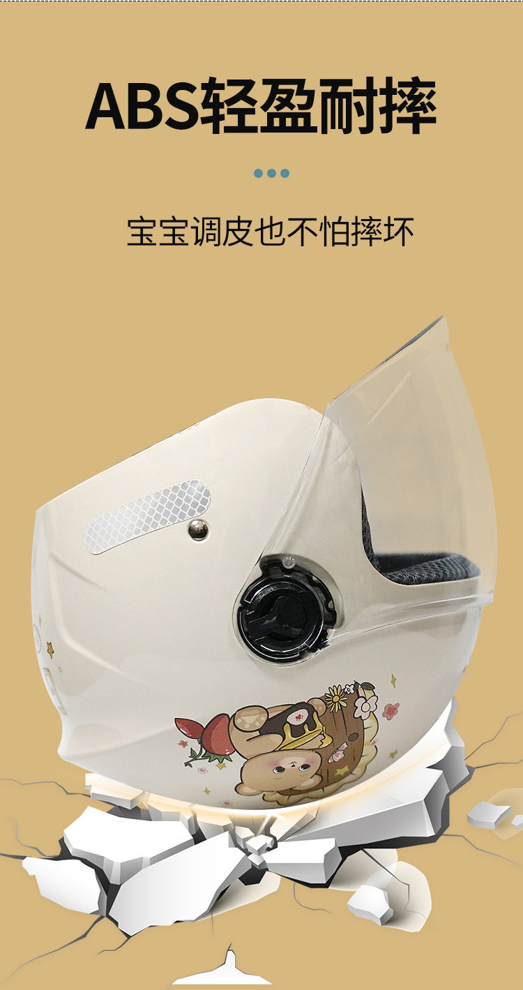 New National Standard 3C Certified Kidsren's Helmet for Boys and Girls, Universal Autumn and Winter Electric Motorcycle Helmet for Cycling