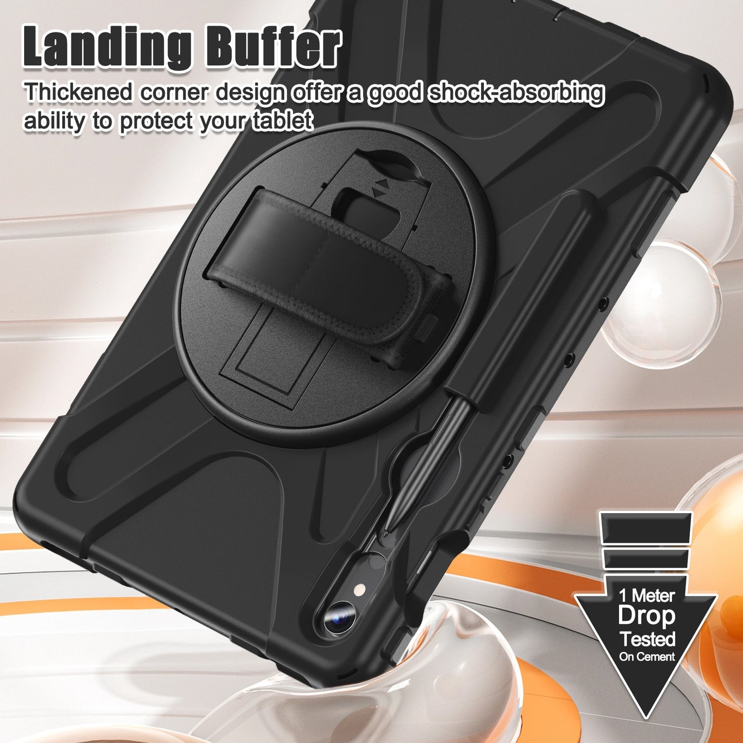 Applicable to Samsung Tab S9 FE/A9PLUS pirate king drop-resistant strap bracket protective cover